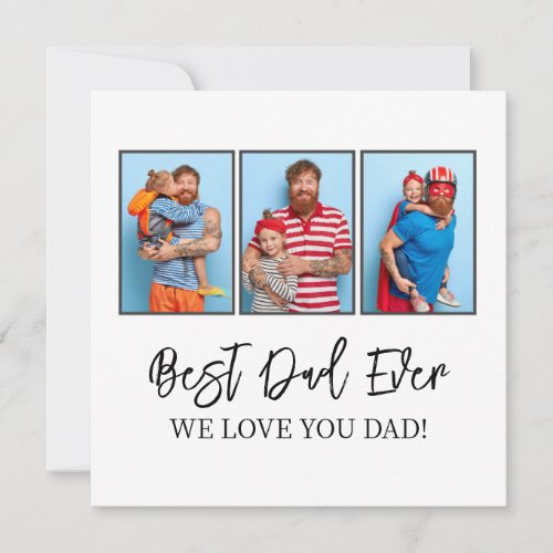 Best Dad Ever Fathers day Gift Kids Photo Collage Holiday Card