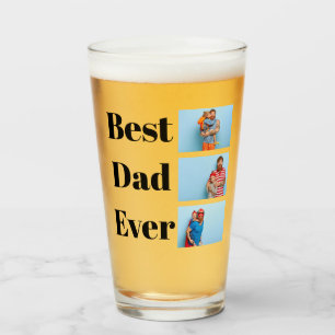 Best Dad ever Father's Day Gift Photo collage Glass