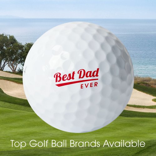 Best Dad Ever Fathers Day Gift Red Golf Balls
