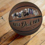 Best Dad Ever Father's Day Keepsake Basketball<br><div class="desc">Modern father's day keepsake basketball gift featuring five photos of your family,  the message "best dad ever" ina black & gold font,  your childrens names,  and the year.</div>