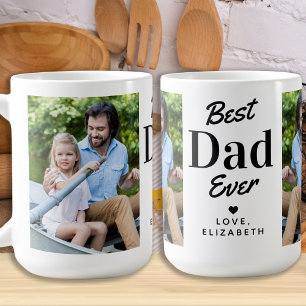 Best DAD Ever Father's Day Personalized 2 Photo Coffee Mug