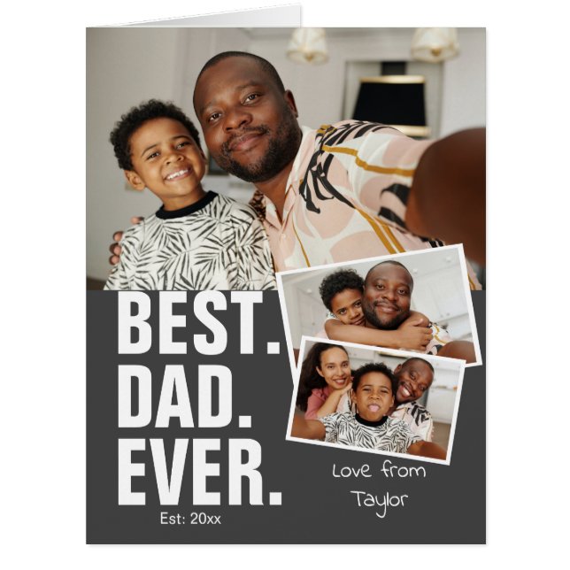 Best Dad Ever Fathers Day Personalized Card (Front)