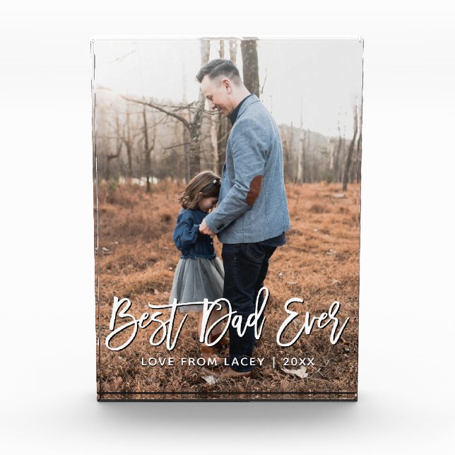 Best Dad Ever Father's Day Personalized  Photo Block (Front)
