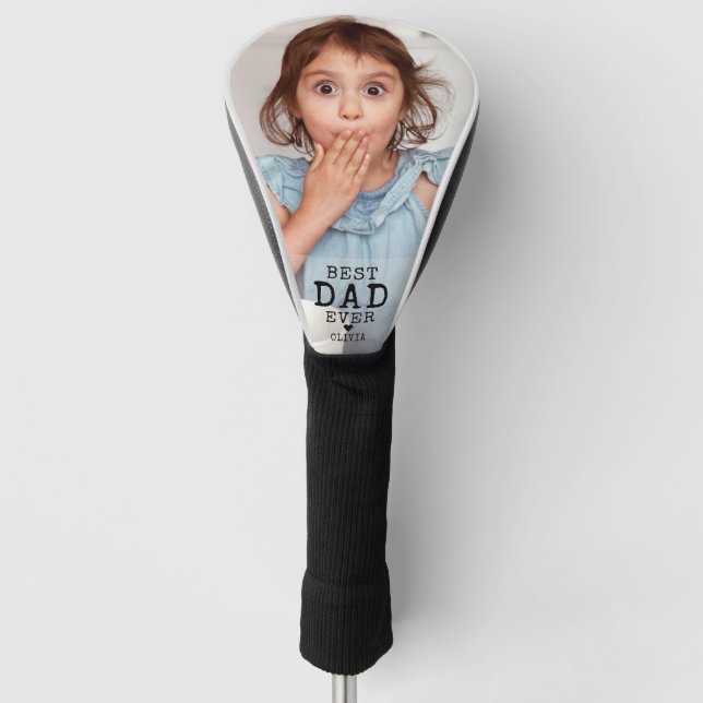 Best Dad Ever Father's Day  Personalized Photo Golf Head Cover (Front)