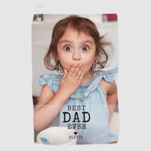 Best Dad Ever Fathers Day  Personalized Photo Golf Towel