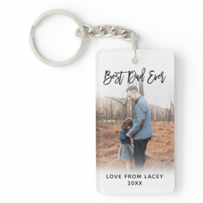 Best Dad Ever Father's Day Personalized  Photo Keychain