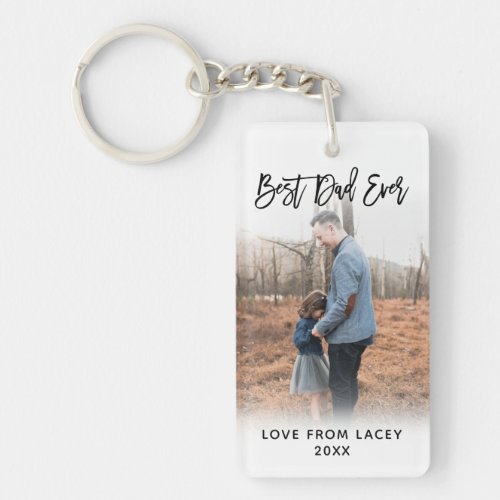 Best Dad Ever Fathers Day Personalized  Photo Keychain