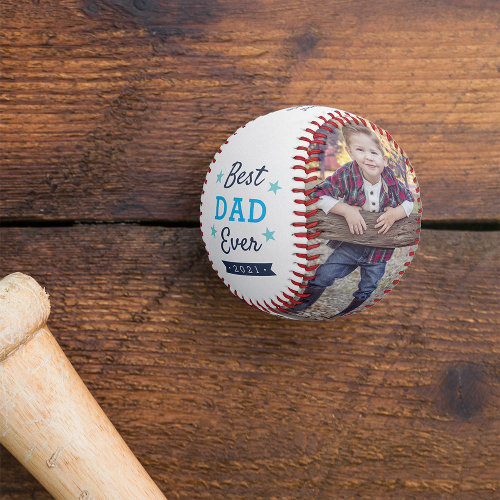 Best Dad Ever  Fathers Day Photo Baseball