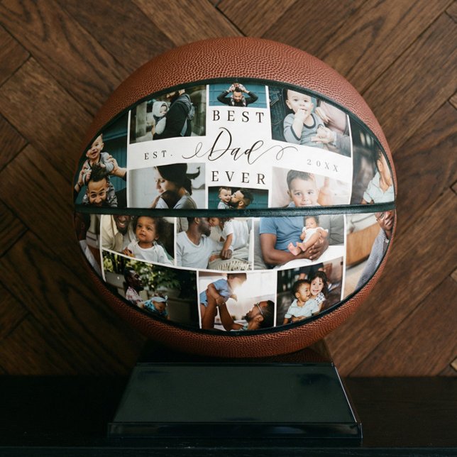 Best Dad Ever Father's Day Photo Collage  Basketball (Best Dad Ever Father's Day Photo Collage Basketball)