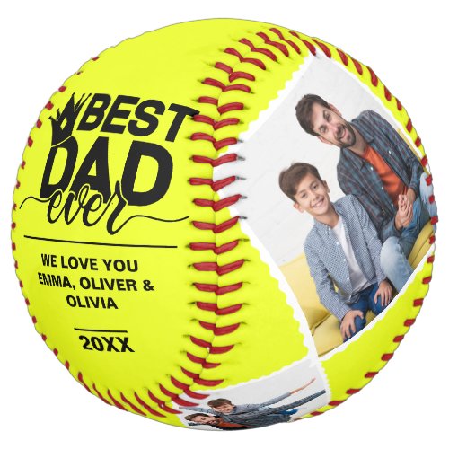 Best Dad Ever Fathers Day Photo Collage Keepsake Softball