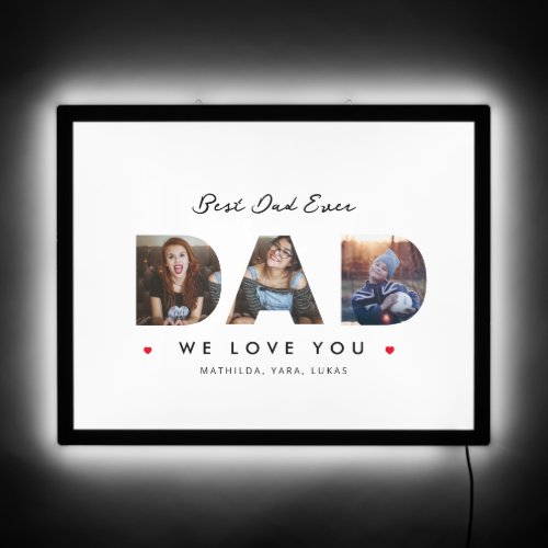 Best Dad Ever Fathers Day Photo collage  LED Sign