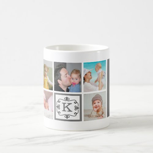 Best Dad Ever Fathers Day Photo Collage Monogram Coffee Mug