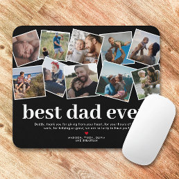 Best Dad Ever Father&#39;s Day Photo Collage Mouse Pad