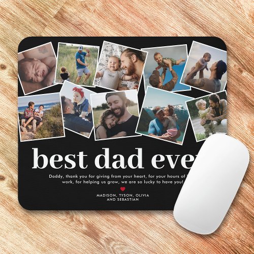 Best Dad Ever Fathers Day Photo Collage Mouse Pad