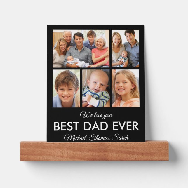 Best Dad Ever Fathers Day Photo Collage Picture Ledge (Front)