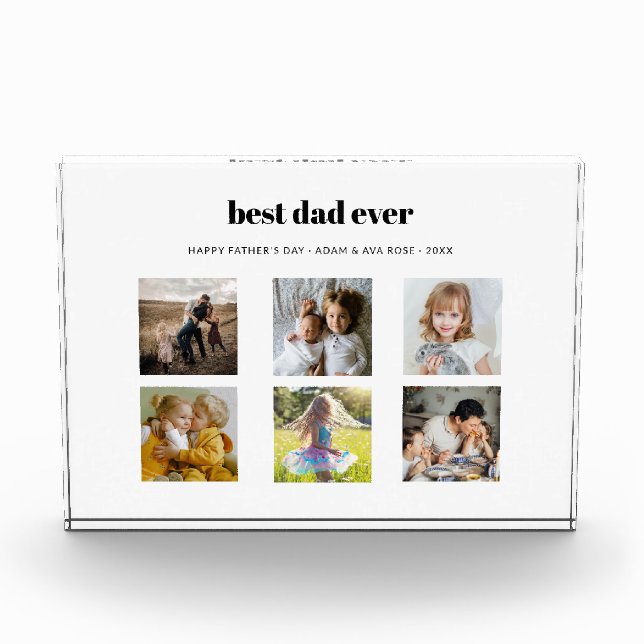 Best Dad Ever Father's Day Photo Collage Plaque  (Front)