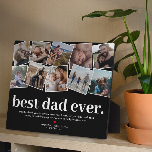 Best Dad Ever Fathers Day Photo Collage Plaque