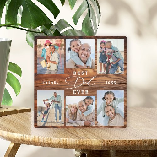 Best Dad Ever Fathers Day Photo Collage Plaque