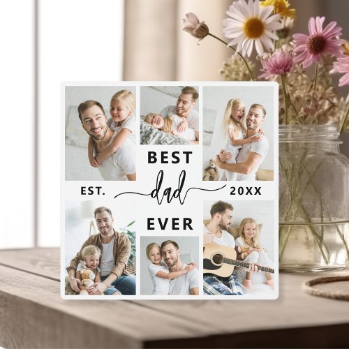 Best Dad Ever _ Fathers Day Photo Collage Plaque