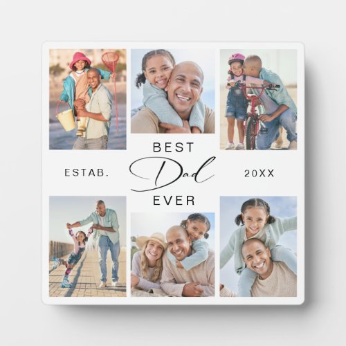 Best Dad Ever Fathers Day Photo Collage Plaque