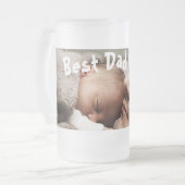 Best Dad Ever Father's Day Photo Frosted Glass Beer Mug (Front Left)