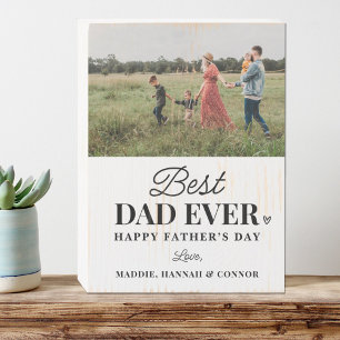 Best Dad Ever Father's Day Photo Gift Art Print Wooden Box Sign