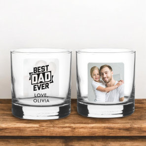 Best Dad Ever Father's Day Photo Instagram Whiskey Glass