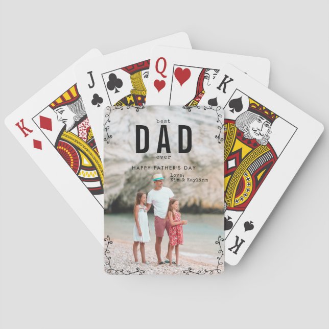 Best Dad Ever | Father's Day Photo Poker Cards (Back)