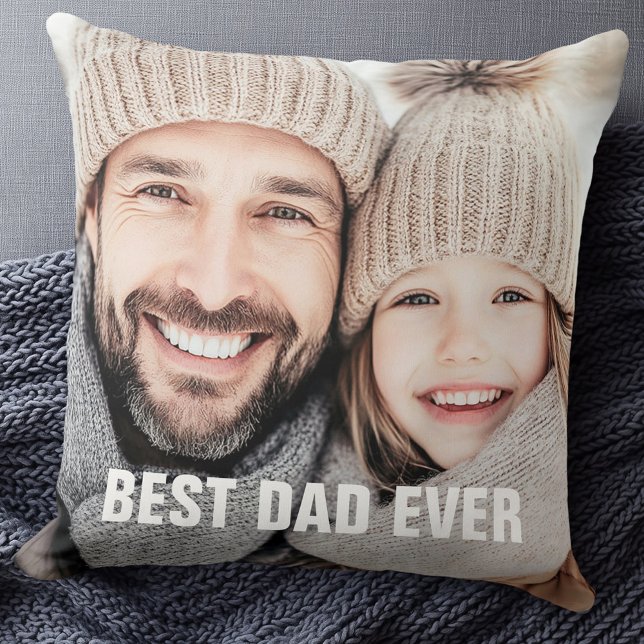 Best dad ever father's day photo throw pillow (Best dad ever father's day photo throw pillow)