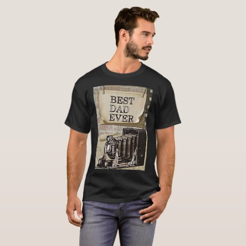 Best Dad Ever Fathers Day Photographer Antique T_Shirt