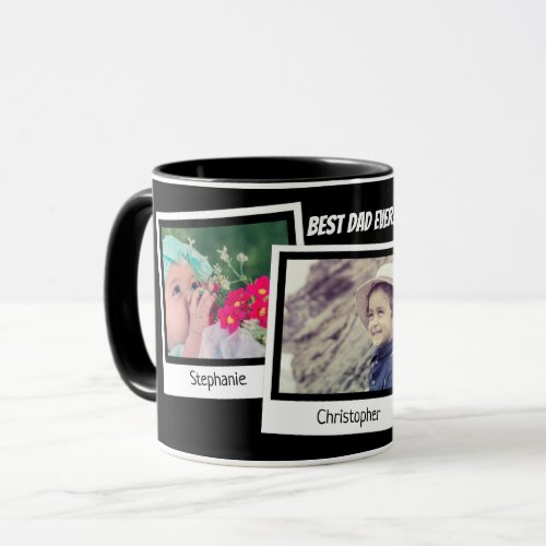 Best Dad Ever Fathers Day Snapshot 3 Photo Collage Mug