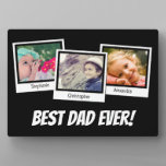 Best Dad Ever Fathers Day Snapshot 3 Photo Collage Plaque