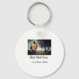 Best dad ever father's day son daughter papa dad p keychain