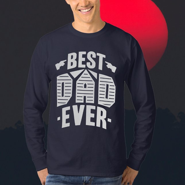 Best Dad Ever: Father's Respect Apparel T-Shirt (Zazzle Best Dad Ever_ Father's Respect Apparel Black T-Shirt (Front) #BestDadEver #DadGiftTypography)