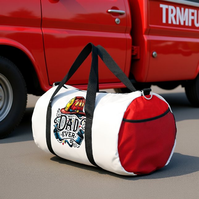 Best Dad Ever Firefighter Helmet Duffle Bag (Creator Uploaded)