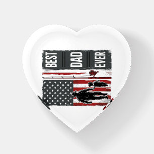Best Dad Ever Fishing Flag Vintage Vector Design_1 Paperweight