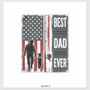 Best Dad Ever Fishing Flag Vintage Vector Design_1 Sticker
