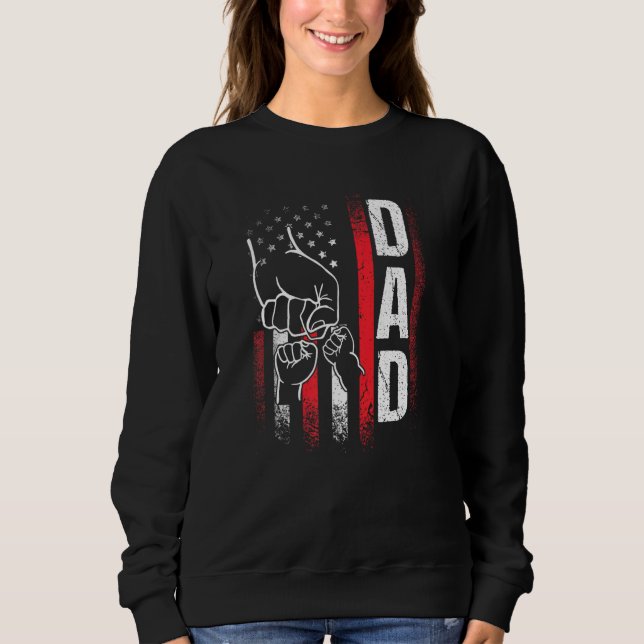 Best Dad Ever Fist Bump Dad American Flag Father s Sweatshirt (Front)
