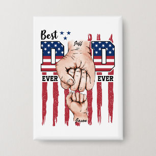 Best Dad Ever – Fist Bump USA Flag - 1 Child Button