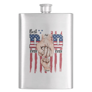 Best Dad Ever – Fist Bump USA Flag - 1 Child Flask