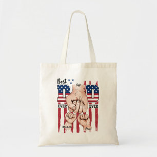 Best Dad Ever – Fist Bump USA Flag - 2 Kids Tote Bag