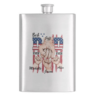Best Dad Ever – Fist Bump USA Flag - 3 Kids Flask