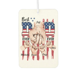 Best Dad Ever – Fist Bump USA Flag - 4 Kids Air Freshener