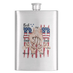 Best Dad Ever – Fist Bump USA Flag - 4 Kids Flask