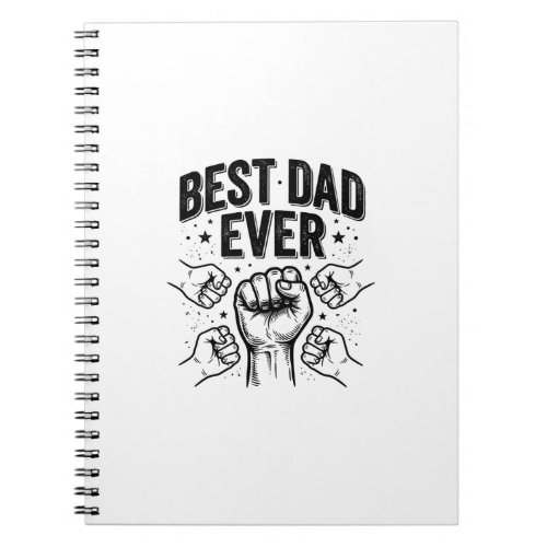 Best Dad Ever Fist Bump Vintage Shirt Design_1 Notebook