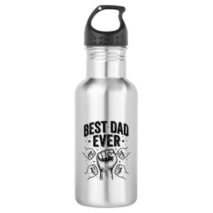 Best Dad Ever Fist Bump Vintage Shirt Design_1 Stainless Steel Water Bottle