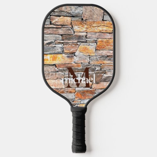 Best Dad Ever Flagstone distressed stone bricks Pickleball Paddle