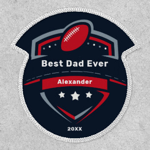 Best Dad Ever Football Custom Name Sport Patch
