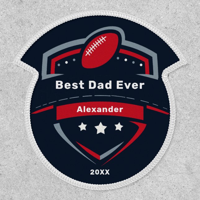  Best Dad Ever Football Custom Name Sport  Patch (Front)