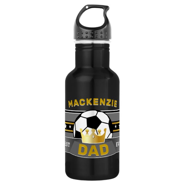 Best DAD Ever FOOTBALL Sport Stainless Steel Water Bottle (Front)